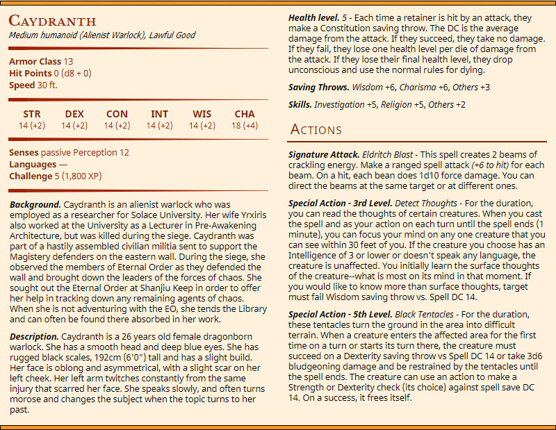 Caydranth - Dragonborn Warlock Alienist